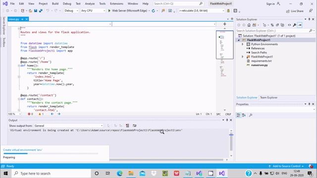 how to run flask on visual studio 2019 смотреть онлайн