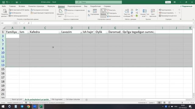 EXCEL 26 - DARS || EXCEL DASTURIDA YACHEYKA ICHIGA RASM JOYLASH смотреть онлайн