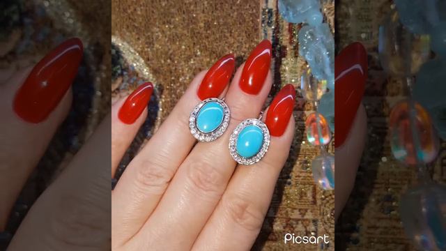 Великолепные антикварные серьги. Серебро 925. Природная бирюза. Горный хрусталь. Люкс!🔥 ПРОДАНО смотреть онлайн