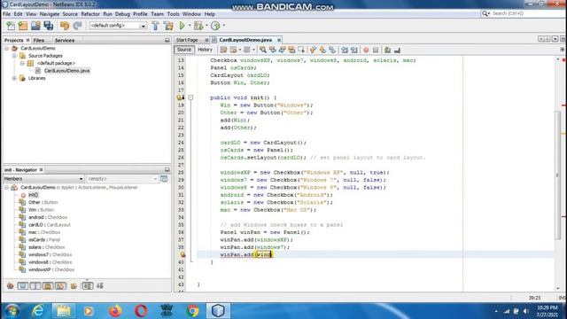 Java the complete Reference Ninth Edition (Chapter 26) Example (15) CardLayout смотреть онлайн