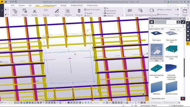 Slab Opening Rebar in Tekla structure | Opening trimmer bar in Tekla structure смотреть онлайн