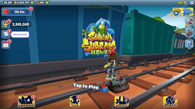 SUBWAY SURFERS GAMEPLAY PC HD 2023 - HAWAII - JAKE DARK OUTFIT+FESTIVE JAKE смотреть онлайн
