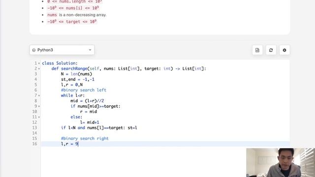 Leetcode - Find First and Last Position of Element in Sorted Array (Python) смотреть онлайн