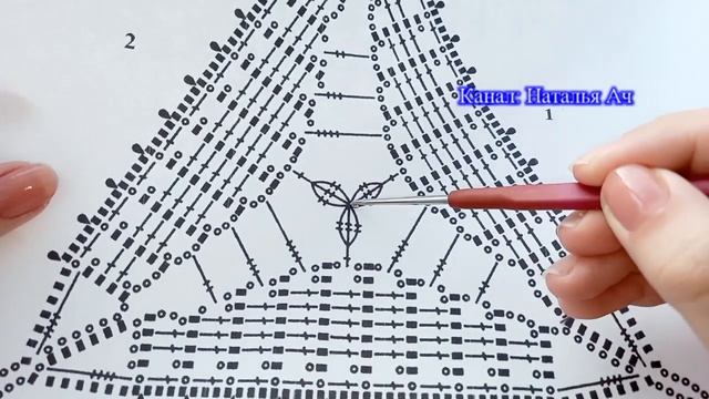 Волшебный 3-угольный мотив крючком - схема пошагово по рядам смотреть онлайн