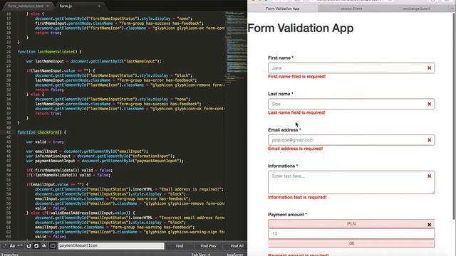 Form Validation - onblur & onchange events - Part 5 смотреть онлайн