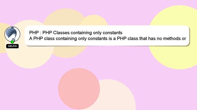 PHP : PHP Classes containing only constants смотреть онлайн