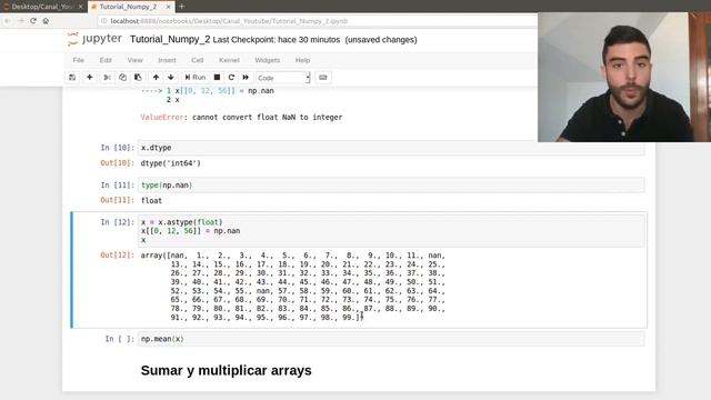 Tutorial numpy 3: aplicar funciones, nan, infinitos, operaciones básicas смотреть онлайн