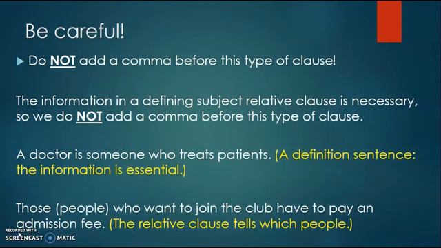 Relative Clauses Part 1