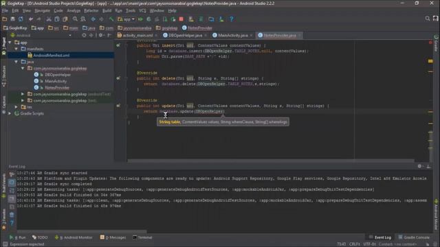 Android (Basic Note Taking App 2017): CRUD Methods for Content Provider 4/13 смотреть онлайн