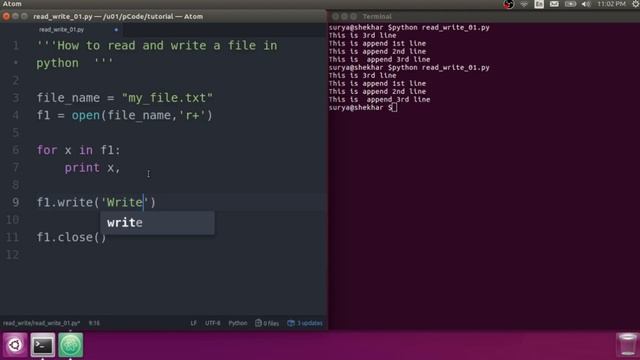 Reading and Writing into File in python|read and write|File i/o in python |Python Tutorial#15 смотреть онлайн