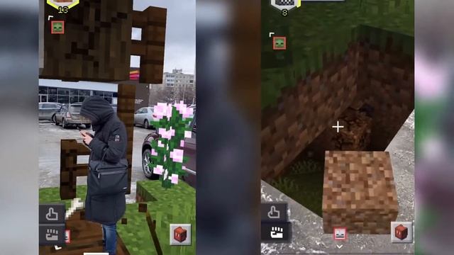 Совместная игра в Майнкрафт в реальной жизни (Minecraft Earth) смотреть онлайн