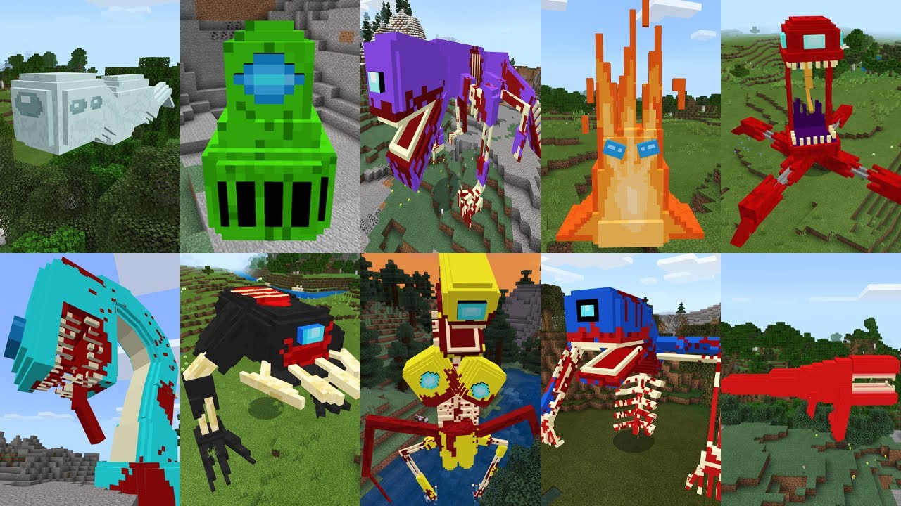 Мод на все виды мутантов АМОНГ АС ЕХЕ в майнкрафт! смотреть онлайн