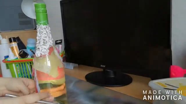 Декупаж бутылки с элементами из соленого теста смотреть онлайн