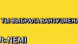 NEMI-Ты выбрала ВАНТУЗМЕНА
