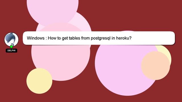 Windows : How to get tables from postgresql in heroku? смотреть онлайн