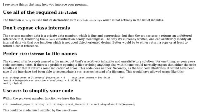 Code Review: ini file parser in C++ (3 Solutions!!) смотреть онлайн