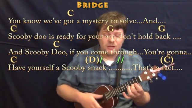 Scooby Doo (TV Theme) Ukulele Cover Lesson in G with Chords/Lyrics смотреть онлайн
