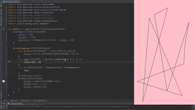 OPENRNDR curves #4: ShapeContour, length, zipWithNext смотреть онлайн