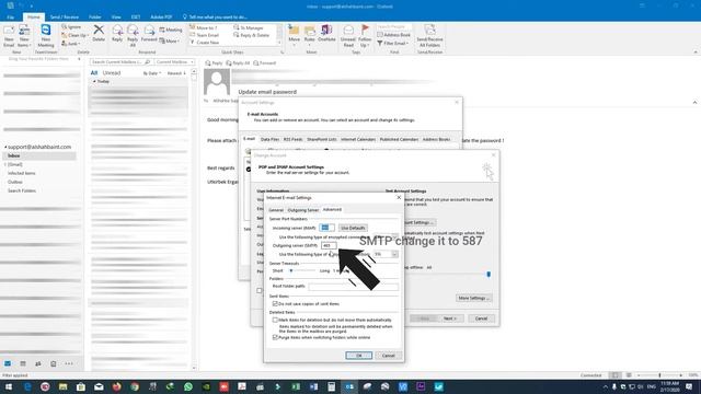 How change smtp server port on outlook смотреть онлайн