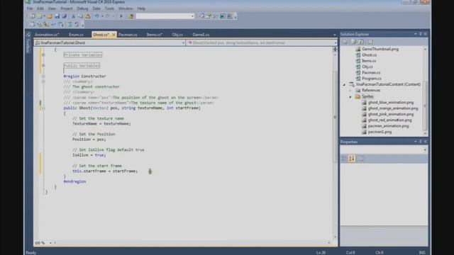 How to build a Pacman game in XNA - 9. Ghost Animation смотреть онлайн