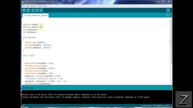 ARDUINO Ultrasonic Distance or burglar alarm Trip Wire tutorial (HC-SR04) смотреть онлайн