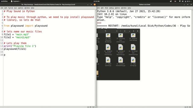 You can play Music files in Python program смотреть онлайн