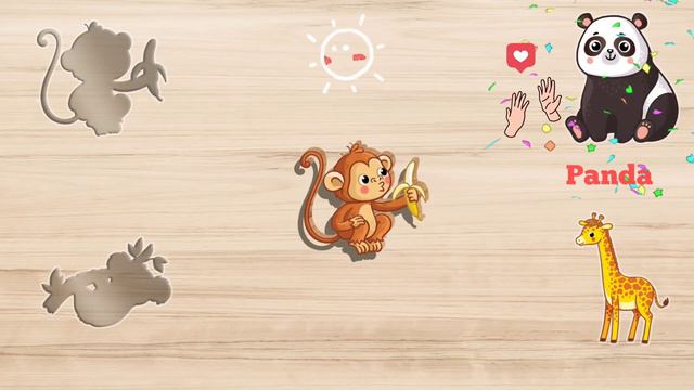 Wild Animals Puzzle | Animal Puzzle Game for Toddlers | Giraffe, Panda, Monkey and Koala смотреть онлайн