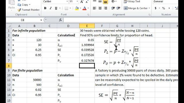 Confidence interval for proportion(Finite and infinite) || Using Excel || Ep-26 смотреть онлайн