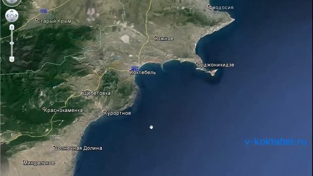 Коктебель показать на карте смотреть онлайн