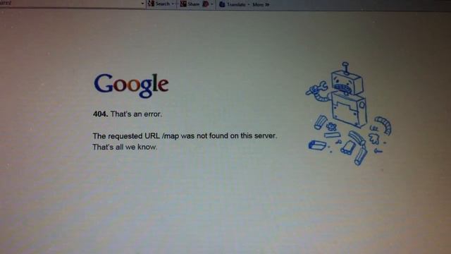 Google error 404 - The Requested URL / Map was not Found on this Server.... смотреть онлайн