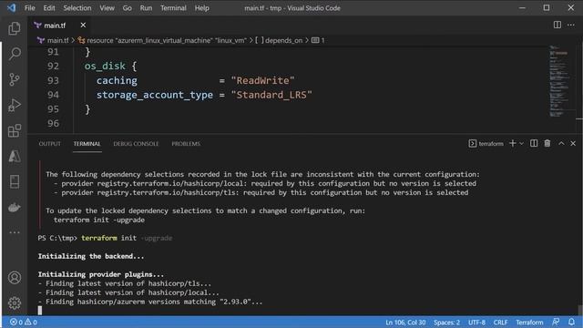 22. Azure Infrastructure with Terraform - Lab - Linux VM with SSH keys смотреть онлайн