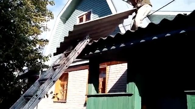 демонтаж шифера (лёгкий способ) смотреть онлайн