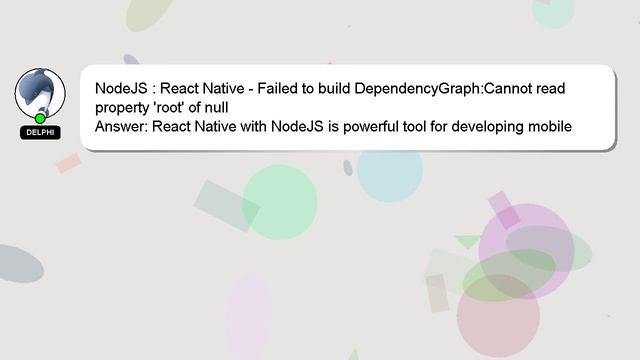NodeJS : React Native - Failed to build DependencyGraph:Cannot read property 'root' of null смотреть онлайн