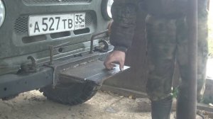 Съёмная площадка для лебедки на штатный бампер УАЗ 469, 31514, ХАНТЕР .