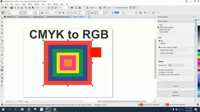 Corel Draw Tips & Tricks Change all your CMYK colors to RGB all at once Part 3 смотреть онлайн