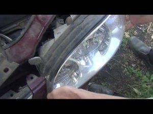 Снятие и установка передней блок фары на KIA - Spectra