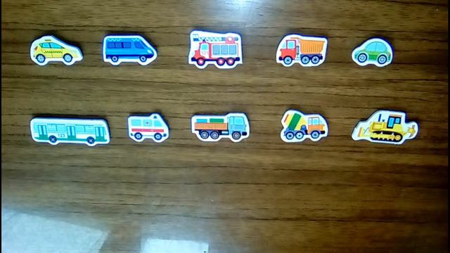 Учим транспорт и спецтехника для Малышей, магнитные машинки 22 штуки. смотреть онлайн