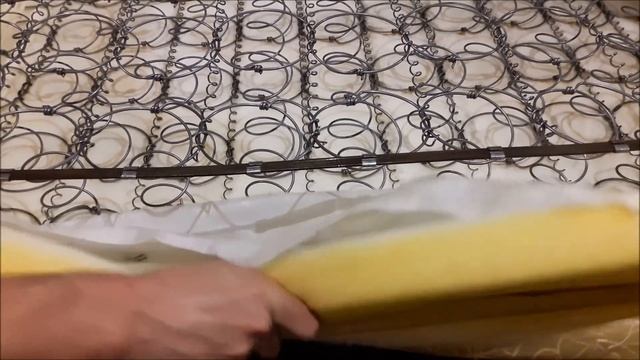 Обзор и вскрытие матраса на зависимом пружинном блоке типа Боннель. смотреть онлайн