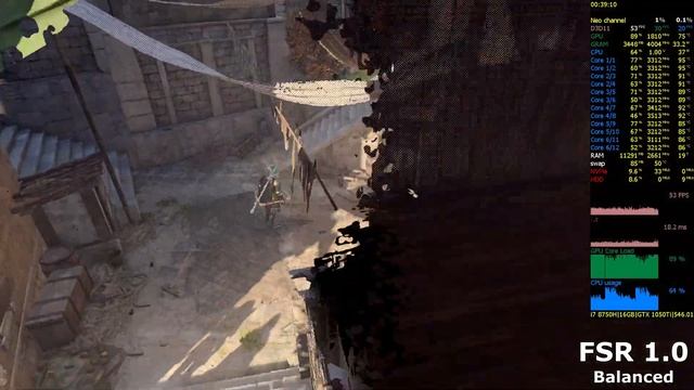 Native Vs FSR 1.0 Vs FSR 2.2 - Baldur's Gate 3 (2023) FSR 1 Vs FSR 2 On GTX 1050 Ti