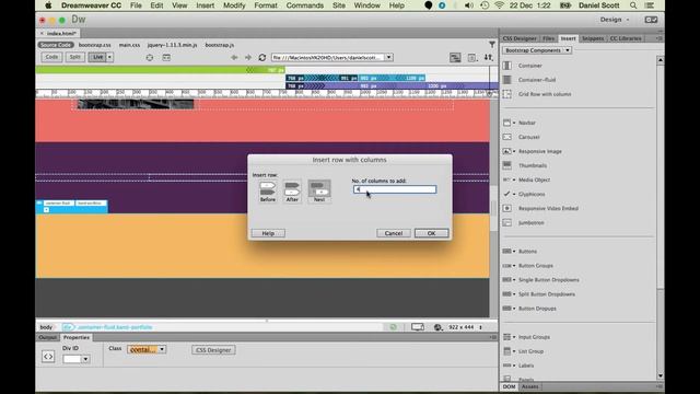 Adding more Bootstrap columns & rows - Dreamweaver Tutorial [16/54] смотреть онлайн