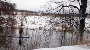Катаем зимой на сапборде без гидрокостюма / sup board in winter