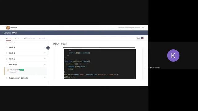 MAD II - Revision Session - Quiz 1 смотреть онлайн