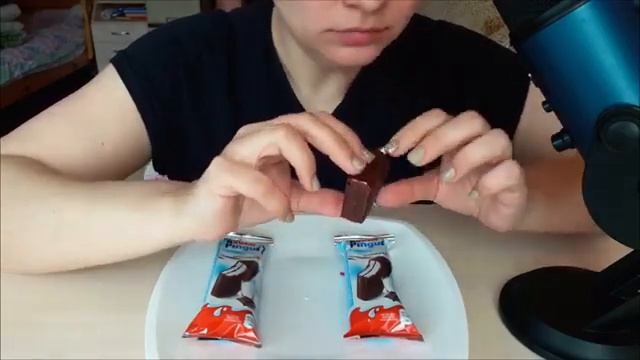 Kinder Pingui АСМР итинг Киндер молочный ломтик