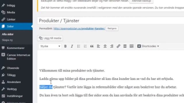 Instruktion: Redigera text på din hemsida i Wordpress смотреть онлайн