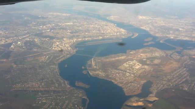 Днепр,вид из самолета смотреть онлайн