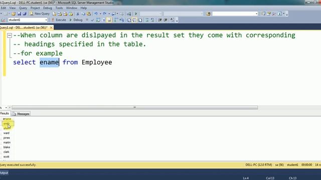 Renaming Result Set Column Names in Sql Sever смотреть онлайн