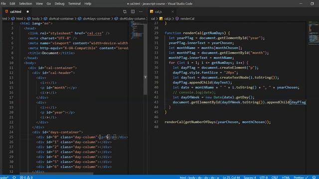 Build a Calendar From Scratch in Javascript смотреть онлайн
