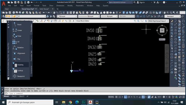 DN15-D50 Arası Dişli Küresel Vanaların Autocad Programında Dinamik Blok Yapılması смотреть онлайн