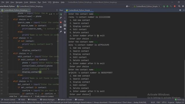 contact book python programming смотреть онлайн