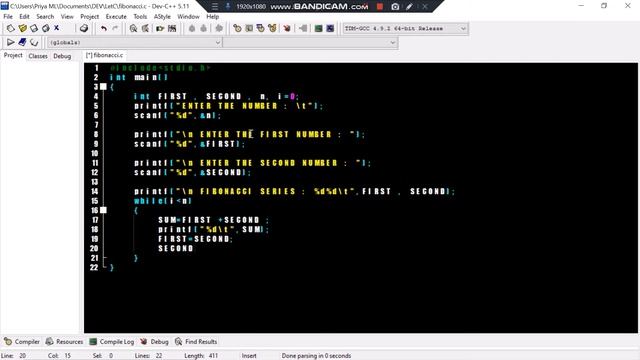 GENERATE FIBONACCI SERIES | Live program with output | Easy learning guide | LETC CODING смотреть онлайн